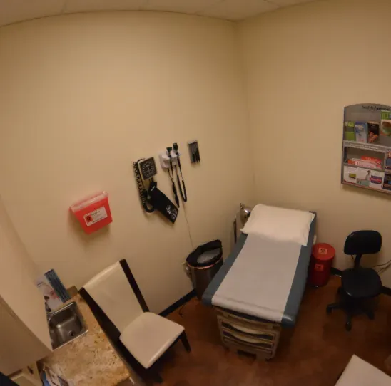 Clean and modern medical examination room