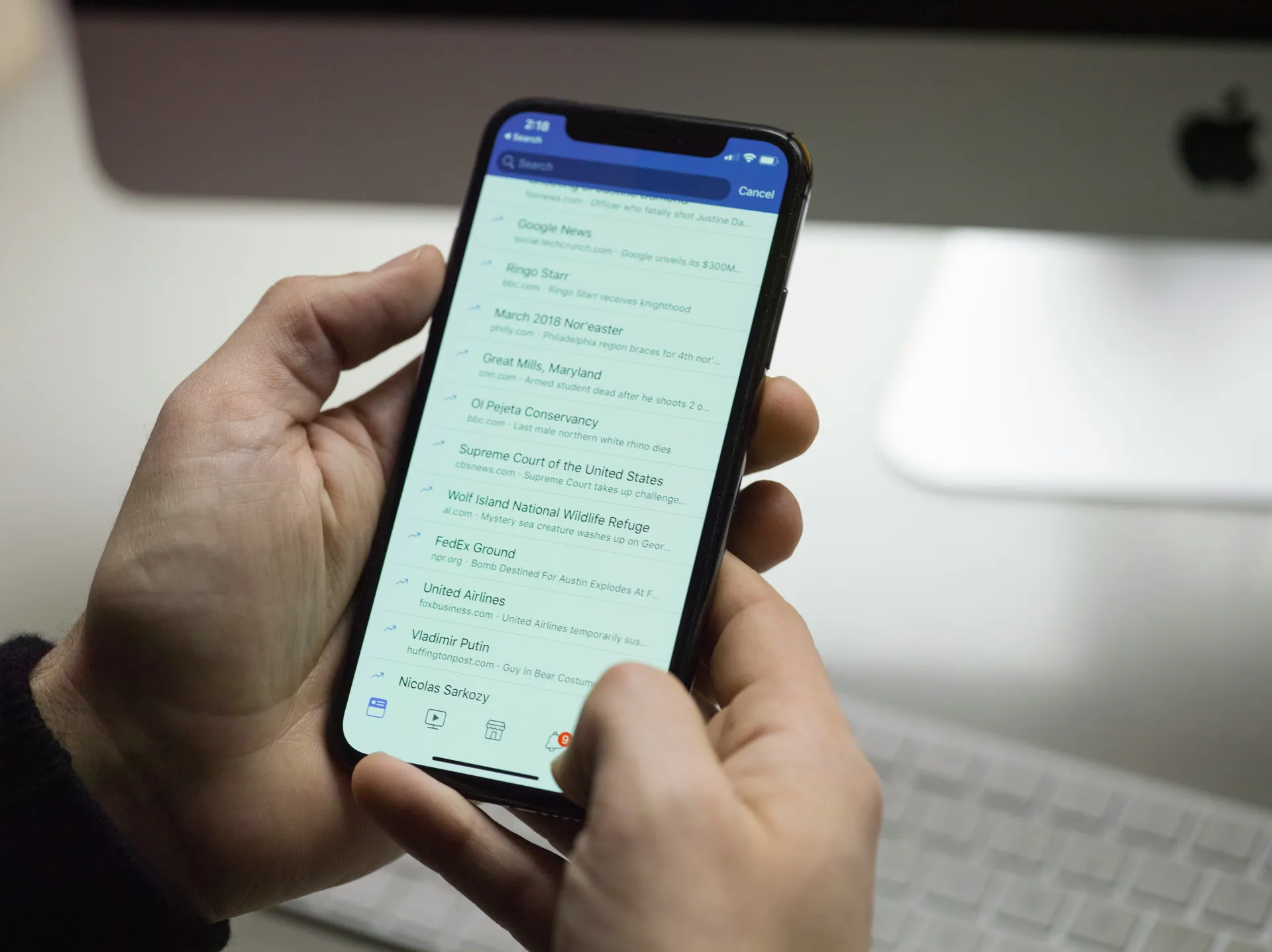 Travel checklist on phone